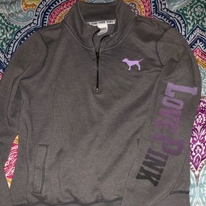 VS Pink half zip pull over
